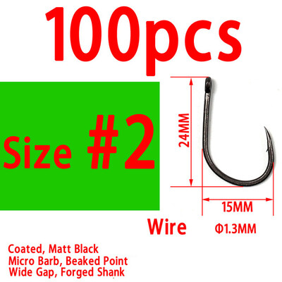 100 buc cârlige de pescuit boilies de momeală pentru crap cârlige acoperite cu oțel cu conținut ridicat de carbon.