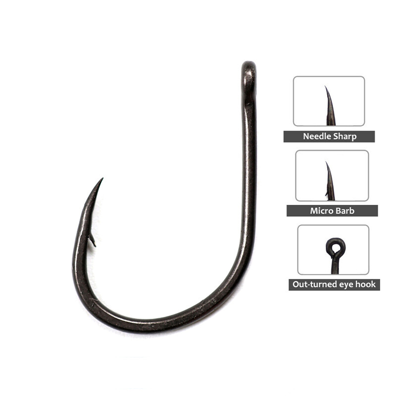100 buc cârlige de pescuit boilies de momeală pentru crap cârlige acoperite cu oțel cu conținut ridicat de carbon.