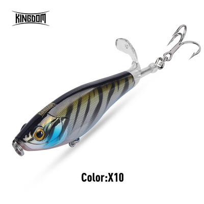 KINGDOM Propeler Topwater Mamci za ribolov 9 cm 11 cm Plutajući umjetni mamci Hard Plopper Mekani rotirajući repni pribor za pecanje