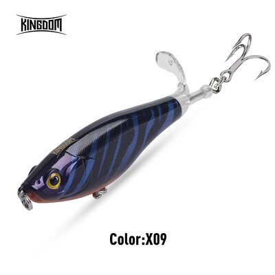 KINGDOM Propeler Topwater Mamci za ribolov 9 cm 11 cm Plutajući umjetni mamci Hard Plopper Mekani rotirajući repni pribor za pecanje