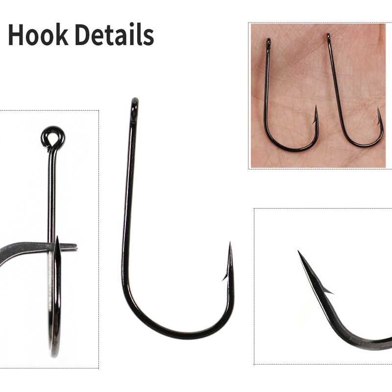 Vtwins 20 ks háčikov na veľké mäsožravé ryby (BGC), 2x pevnosť a široká medzera, šťuka, pižmový ostriež, pstruh, muškársky háčik 1/0 až 6/0