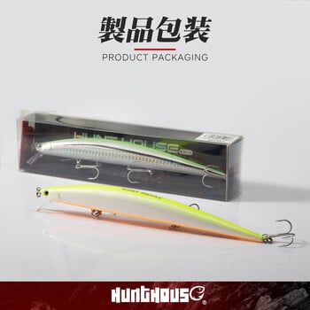 Hunthouse Tide Slim Minnow 175F Плаваща примамка Твърда стръв Морски риболов 175 mm 25 g 3D очи ABS пластмаса за лаврак щука Pesca Leurre