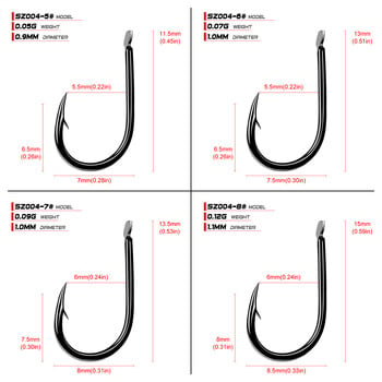 PROBEROS Iseama αγκίστρι 1#-15# μονό αγκίστρι High Qulity Fishing Hook 200PC μαύρο χρώμα Single Big Hook