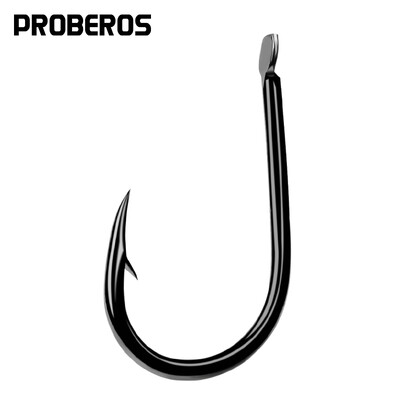 PROBEROS Iseama αγκίστρι 1#-15# μονό αγκίστρι High Qulity Fishing Hook 200PC μαύρο χρώμα Single Big Hook