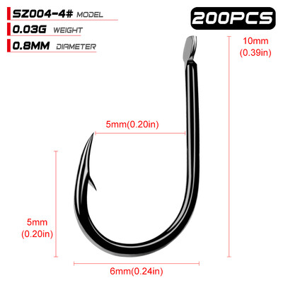 PROBEROS Iseama udica 1#-15# jednostruka udica Visokokvalitetna udica za pecanje 200PC crne boje Jedna velika udica