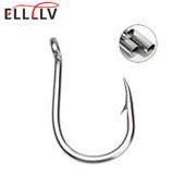 Elllv #1/0-13/0 Wide Gape Snažne udice za jigging Nehrđajući čelik 420 Inline pomoćna udica Brod za slanu vodu Ribolov kirnja tuna morski pas