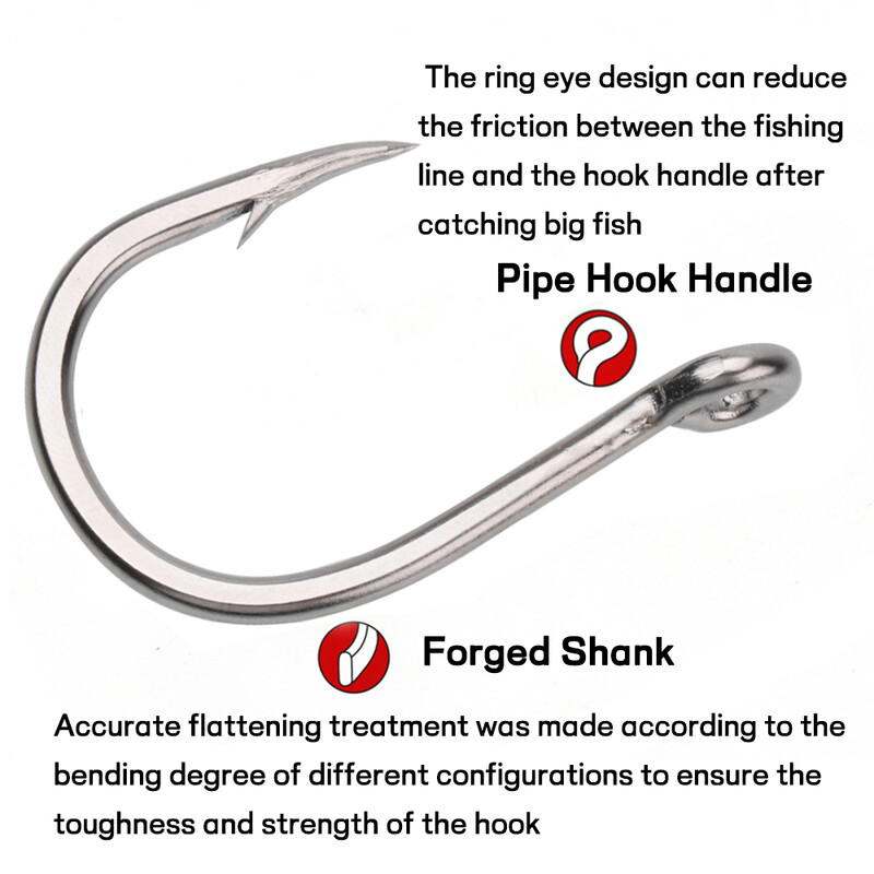 Elllv #1/0-13/0 Wide Gape Snažne udice za jigging Nehrđajući čelik 420 Inline pomoćna udica Brod za slanu vodu Ribolov kirnja tuna morski pas