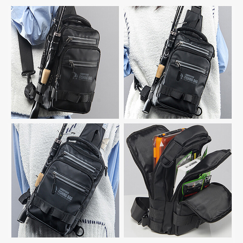 Pánska veľká rybárska taška na hrudník, organizér na rybárske náčinie, úložný batoh, multifunkčná nepremokavá taška cez rameno pre outdoorové športy