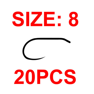 Vampfly 20PCS udica za suhu mušicu bez ivica za vezanje Soft Hackle, CDC mušica, Emergers Wide Gap visokougljični čelik, crna