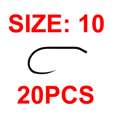 Vampfly 20PCS udica za suhu mušicu bez ivica za vezanje Soft Hackle, CDC mušica, Emergers Wide Gap visokougljični čelik, crna