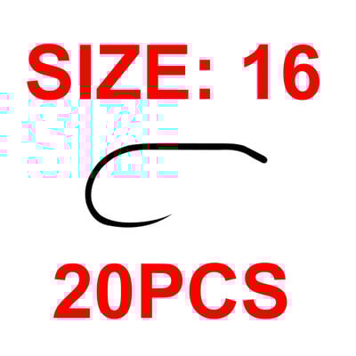 Vampfly 20PCS udica za suhu mušicu bez ivica za vezanje Soft Hackle, CDC mušica, Emergers Wide Gap visokougljični čelik, crna