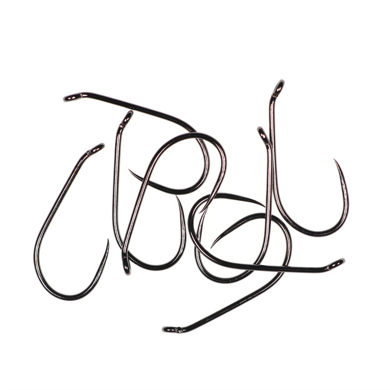 Vampfly 20PCS udica za suhu mušicu bez ivica za vezanje Soft Hackle, CDC mušica, Emergers Wide Gap visokougljični čelik, crna