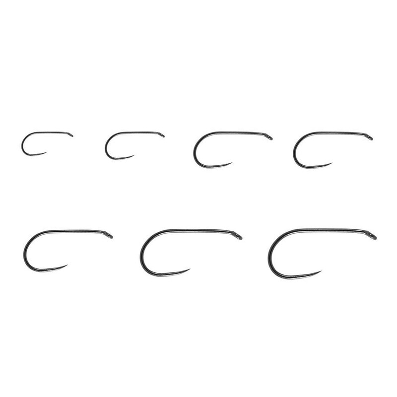 Vampfly 20PCS udica za suhu mušicu bez ivica za vezanje Soft Hackle, CDC mušica, Emergers Wide Gap visokougljični čelik, crna