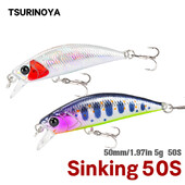TSURINOYA 50mm 5g tonuća ribička varalica INTRUDER 50S TROUT Umjetni jerkbait tvrdi mamac štuka vobler Stream Crankbait