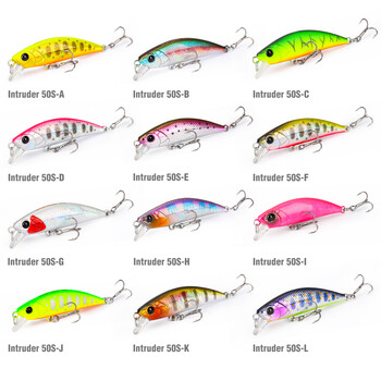 TSURINOYA 50mm 5g Sinking Minnow Fishing Lure INTRUDER 50S TROUT Artificial Jerkbait Hard Bait Pike Wobbler Stream Crankbait