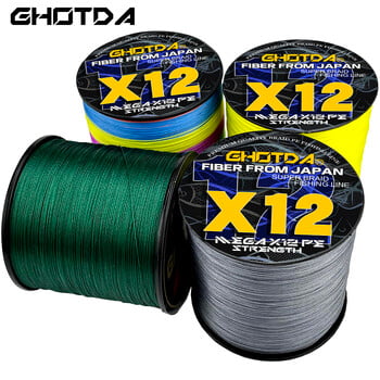 GHOTDA Sea Fishing Line Super Strong 12/9/8 Strands Braided Multifilament Pe Wire Long Cast High Strength 18-120lb 0,8#-8,0#