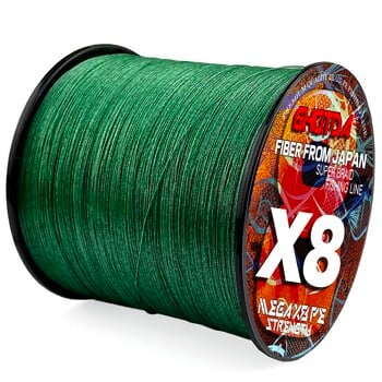 GHOTDA Sea Fishing Line Super Strong 12/9/8 Strands Braided Multifilament Pe Wire Long Cast High Strength 18-120lb 0,8#-8,0#