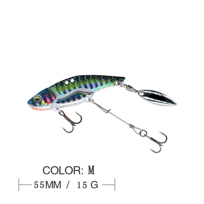 1kom Tonući metalni VIB Vibracijski mamac Spinner Spoon Ribolovni mamci 13.6g 4.4cm Jigovi Pastrve Zimski ribolov Tvrdi mamci Pribor Pesca