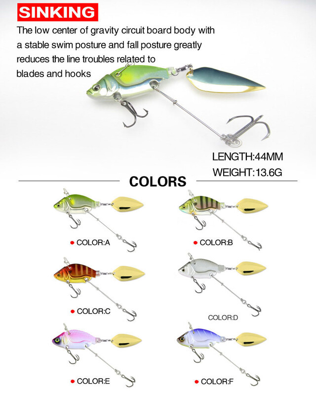1kom Tonući metalni VIB Vibracijski mamac Spinner Spoon Ribolovni mamci 13.6g 4.4cm Jigovi Pastrve Zimski ribolov Tvrdi mamci Pribor Pesca