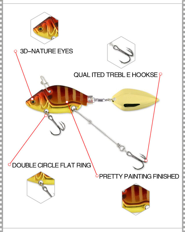 1kom Tonući metalni VIB Vibracijski mamac Spinner Spoon Ribolovni mamci 13.6g 4.4cm Jigovi Pastrve Zimski ribolov Tvrdi mamci Pribor Pesca