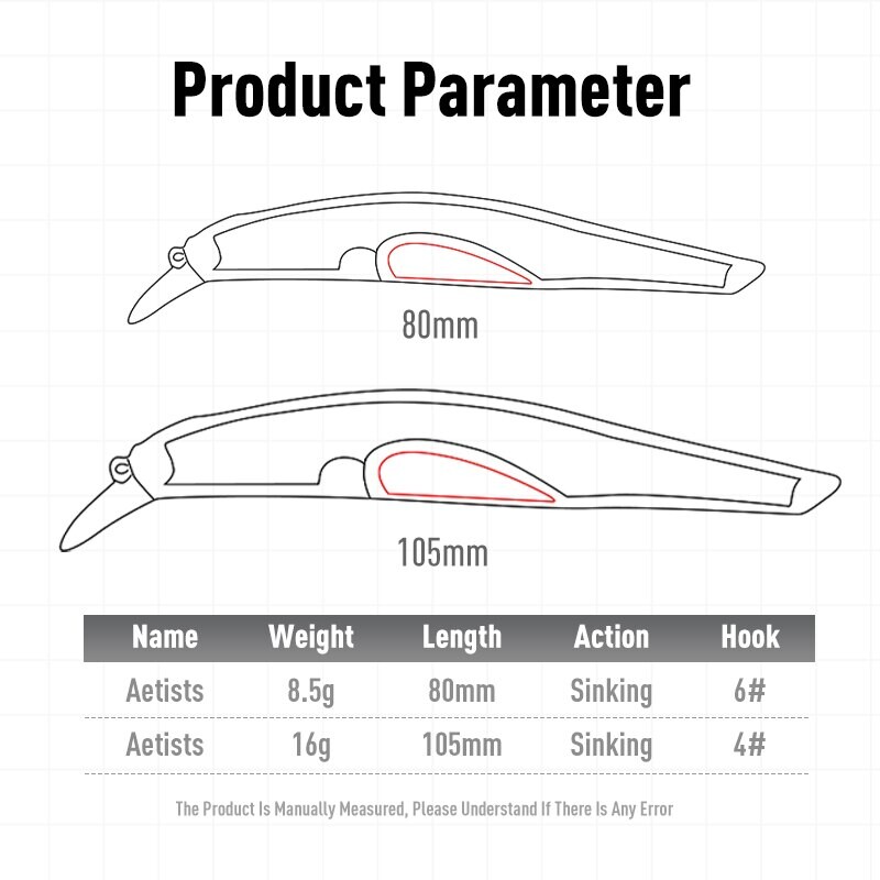 Artist FR Silence Skęstantys Minnow žvejybos masalai 80mm 105mm Jerkbaits Good Action Vobleriai Aukštos kokybės kietieji masalai jūrų ešeriai