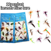 12 kom/set Kukci Muhe Mamci Imitiraju leptire Udica za pecanje s udicom od perjastog visokougljičnog čelika Prirodni mamac za insekte