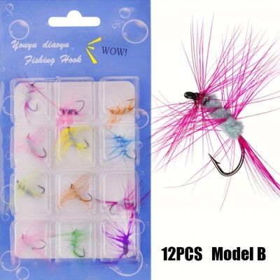 12 kom/set Kukci Muhe Mamci Imitiraju leptire Udica za pecanje s udicom od perjastog visokougljičnog čelika Prirodni mamac za insekte