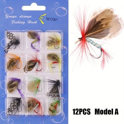12 kom/set Kukci Muhe Mamci Imitiraju leptire Udica za pecanje s udicom od perjastog visokougljičnog čelika Prirodni mamac za insekte