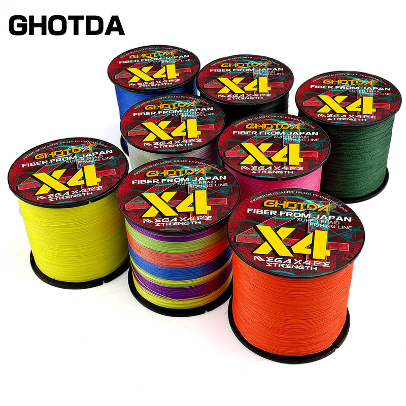 GHOTDA 4 niti 100M konac za pecanje šarana upleten PE multifilament 4 niti tkanja 10 12 18 28 35 40 50 60 80LB Peche Accessoire