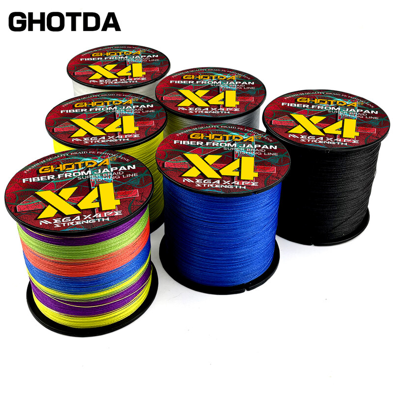 GHOTDA 4 niti 100M konac za pecanje šarana upleten PE multifilament 4 niti tkanja 10 12 18 28 35 40 50 60 80LB Peche Accessoire