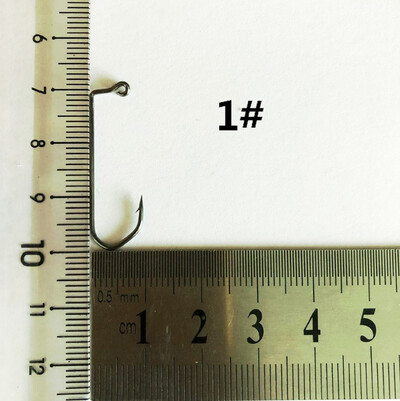 50 komada 7150 Jig udica za pecanje, bodljikava crna udica od visokougljičnog čelika Barbarian 90 stupnjeva, veličina udice 1# do 10/0#