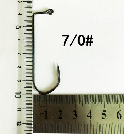 50 komada 7150 Jig udica za pecanje, bodljikava crna udica od visokougljičnog čelika Barbarian 90 stupnjeva, veličina udice 1# do 10/0#