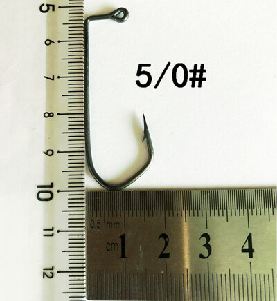 50 komada 7150 Jig udica za pecanje, bodljikava crna udica od visokougljičnog čelika Barbarian 90 stupnjeva, veličina udice 1# do 10/0#