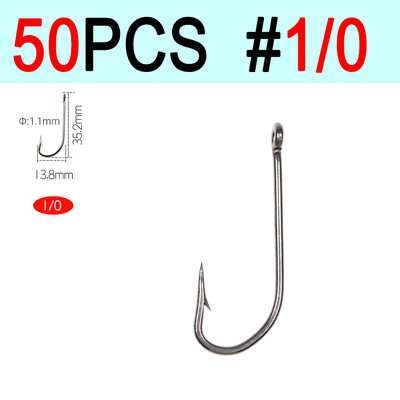 ICERIO 50 KOM O'shaughnessy Jig udice od visokougljičnog čelika/Sea Kirby prstenasta udica Mamci za morski ribolov Udice za vezanje 9#~6/0#