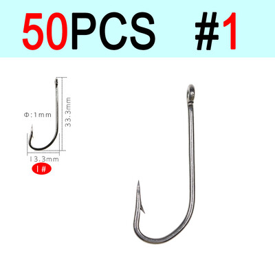 ICERIO 50 KOM O'shaughnessy Jig udice od visokougljičnog čelika/Sea Kirby prstenasta udica Mamci za morski ribolov Udice za vezanje 9#~6/0#