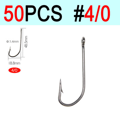 ICERIO 50 KOM O'shaughnessy Jig udice od visokougljičnog čelika/Sea Kirby prstenasta udica Mamci za morski ribolov Udice za vezanje 9#~6/0#