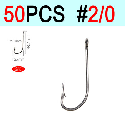 ICERIO 50 KOM O'shaughnessy Jig udice od visokougljičnog čelika/Sea Kirby prstenasta udica Mamci za morski ribolov Udice za vezanje 9#~6/0#