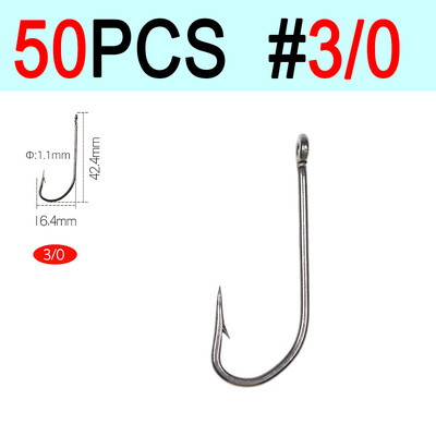 ICERIO 50 KOM O'shaughnessy Jig udice od visokougljičnog čelika/Sea Kirby prstenasta udica Mamci za morski ribolov Udice za vezanje 9#~6/0#