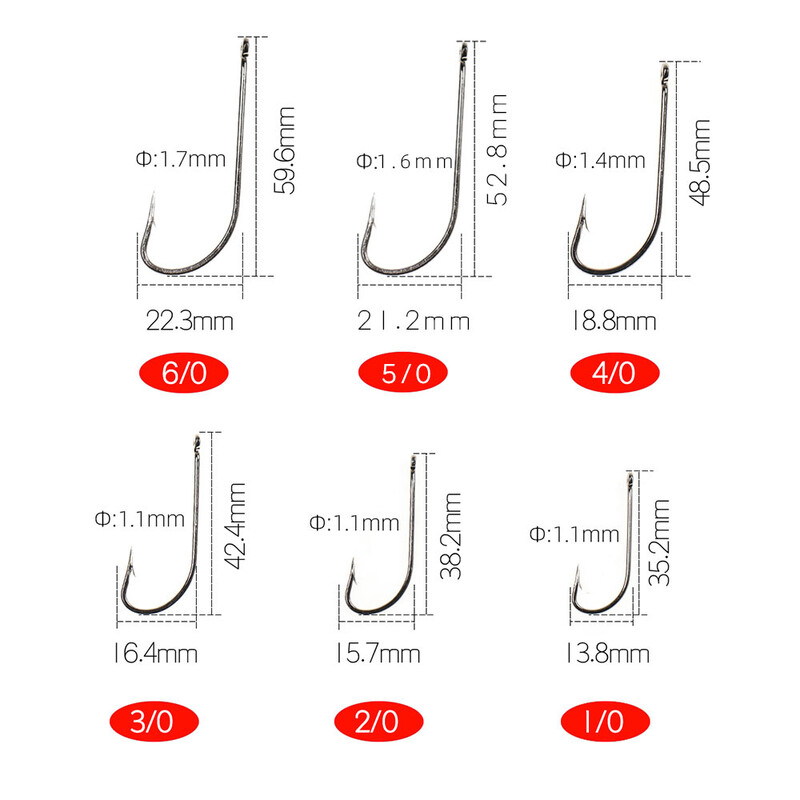 ICERIO 50 KOM O'shaughnessy Jig udice od visokougljičnog čelika/Sea Kirby prstenasta udica Mamci za morski ribolov Udice za vezanje 9#~6/0#