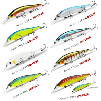 TSURINOYA 115SP Suspending Minnow Jerkbait AURORA 115mm 17,2g τεχνητό σύστημα βάρους βολφραμίου Hard Baits Long Casting Wobbler