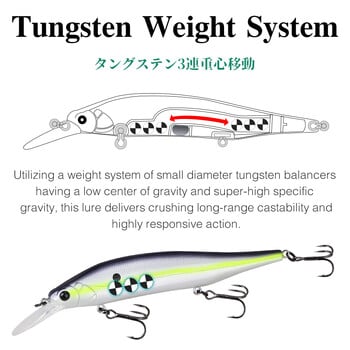 TSURINOYA 115SP Suspending Minnow Jerkbait AURORA 115mm 17,2g τεχνητό σύστημα βάρους βολφραμίου Hard Baits Long Casting Wobbler