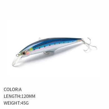 Риболовна примамка Minnow 120 mm 45 g Воблер с твърда стръв Джиг Стръв Crankbait Carp Striped bass Pesca Риболовни принадлежности SwimBait