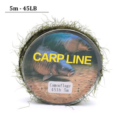 Linie de pescuit la crap de 5 m, metoda de hrănire pentru linie de imitație de buruieni, momeală de pește Hooklink, ață de iarbă de mare pentru accesorii pentru instalații de crap.