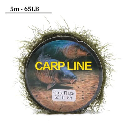 Linie de pescuit la crap de 5 m, metoda de hrănire pentru linie de imitație de buruieni, momeală de pește Hooklink, ață de iarbă de mare pentru accesorii pentru instalații de crap.