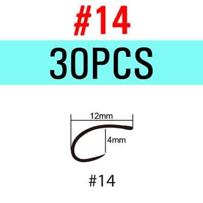 ICERIO 30PCS Black Nikel Curved Nymph Shrimp Scud Caddis Pupa Udica za vezanje muha Standardna češka udica s ravnim okom