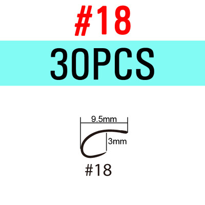 ICERIO 30PCS Black Nikel Curved Nymph Shrimp Scud Caddis Pupa Udica za vezanje muha Standardna češka udica s ravnim okom