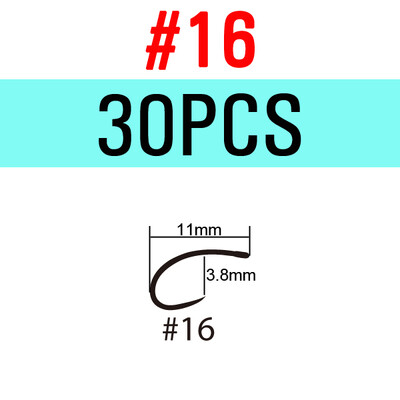 ICERIO 30PCS Black Nikel Curved Nymph Shrimp Scud Caddis Pupa Udica za vezanje muha Standardna češka udica s ravnim okom