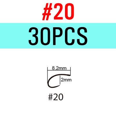 ICERIO 30PCS Black Nikel Curved Nymph Shrimp Scud Caddis Pupa Udica za vezanje muha Standardna češka udica s ravnim okom