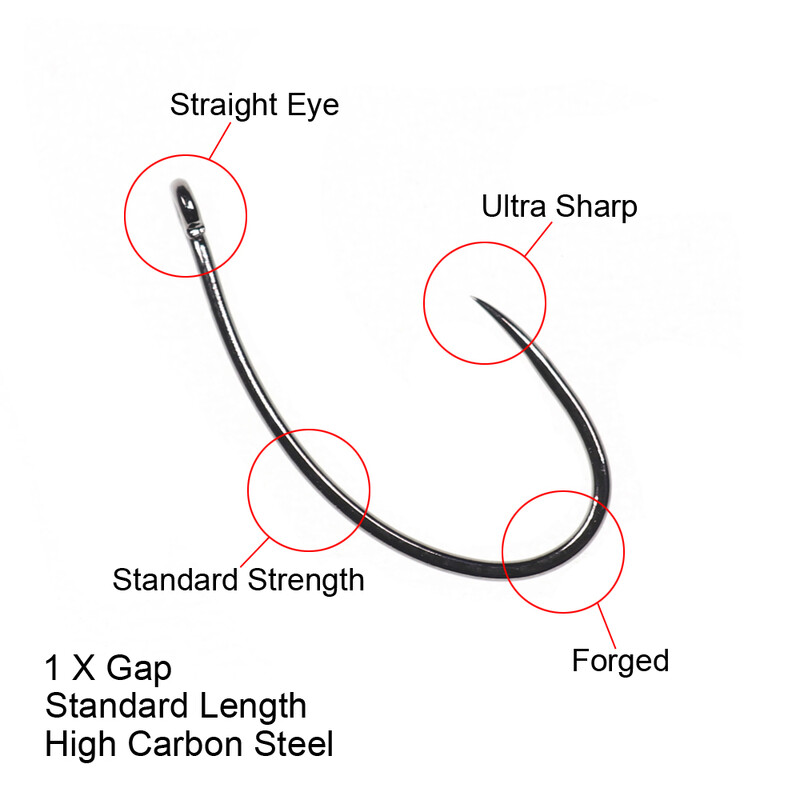 ICERIO 30PCS Black Nikel Curved Nymph Shrimp Scud Caddis Pupa Udica za vezanje muha Standardna češka udica s ravnim okom