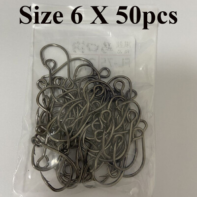 50 kom/vreći #8-#3/0 Visokougljični čelik Inline jednostruka udica s velikim okom, zamjenska udica, žlica za pecanje, pribor za spinner